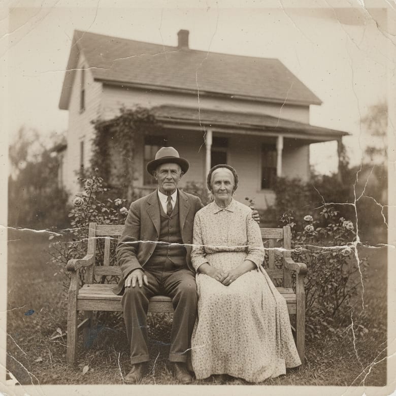 Damaged photo before restoration